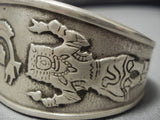 Marvelous Vintage Zuni Native American Sterling Silver Bracelet Old-Nativo Arts