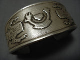 Marvelous Vintage Zuni Native American Sterling Silver Bracelet Old-Nativo Arts