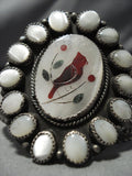 Marvelous Vintage Zuni Navajo Coral Sterling Silver Native American Bracelet Old-Nativo Arts