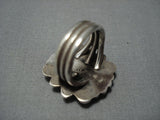 Marvelous Vntage Native American Jewelry Navajo Green Turquoise Sterling Slver Ring-Nativo Arts