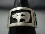 Marvelous Zuni Vintage Sterling Native American Jewelry Silver Myron Ring Old-Nativo Arts