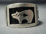 Marvelous Zuni Vintage Sterling Native American Jewelry Silver Myron Ring Old-Nativo Arts
