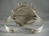 Massive Turquoise Sun Vintage Navajo Native American Jewelry Silver Bracelet-Nativo Arts