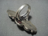 Massive Vintage Native American Jewelry Navajo Cerrillos Turquoise Sterling Silver Leaf Ring Old-Nativo Arts