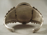 Massive Vintage Navajo Native American Jewelry jewelry silver Shield Turquoise Bracelet For Warriors-Nativo Arts