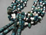 Mega Turquoise!! Vintage Navajo Native American Necklace Old-Nativo Arts