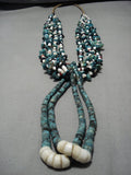 Mega Turquoise!! Vintage Navajo Native American Necklace Old-Nativo Arts