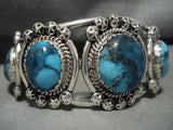 Mesmerizing Navajo Blue Diamond Turquoise Native American Jewelry Silver Bracelet-Nativo Arts