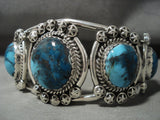 Mesmerizing Navajo Blue Diamond Turquoise Native American Jewelry Silver Bracelet-Nativo Arts