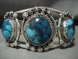Mesmerizing Navajo Blue Diamond Turquoise Native American Jewelry Silver Bracelet-Nativo Arts