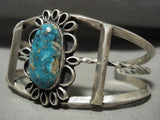 Mesmerizing Vintage Navajo Blue Warrior Turquoise Native American Jewelry Silver Bracelet Old-Nativo Arts