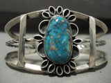 Mesmerizing Vintage Navajo Blue Warrior Turquoise Native American Jewelry Silver Bracelet Old-Nativo Arts
