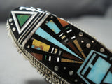 Midnight Space Kachina Colossal Native American Jewelry Navajo Turquoise Sterling Silver Ring-Nativo Arts