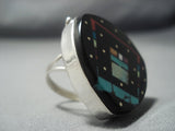 Midnight Space Kachina Turquoise Sterling Native American Jewelry Silver Navajo Ring-Nativo Arts