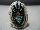 Midnight Space Kachina Turquoise Sterling Silver Navajo Native American Jewelry jewelry Ring-Nativo Arts
