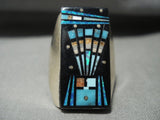 Midnight Space Nightsky Navajo Turquoise Maiden Native American Jewelry Silver Ring-Nativo Arts