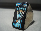 Midnight Space Nightsky Navajo Turquoise Maiden Native American Jewelry Silver Ring-Nativo Arts