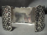 Mind Blowing Modernistic Navajo 'Domed Spiderweb Turquoise' Silver Bracelet-Nativo Arts