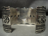 Mind Blowing Modernistic Navajo Spiderweb Turquoise Native American Jewelry Silver Repoussed Bracelet-Nativo Arts