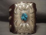 Mind Blowing Vintage Hige Navajo Turquoise Native American Jewelry Silver Ketoh Bracelet-Nativo Arts