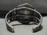 Mind Blowing Vintage Navajo Oscar Alexius Blue Thunder Turquoise Native American Jewelry Silver Bracelet-Nativo Arts