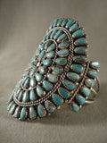 Mind Blowing Vintage Navajo Turquoise Drop Native American Jewelry Silver Bracelet Vtg Old-Nativo Arts