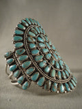 Mind Blowing Vintage Navajo Turquoise Drop Native American Jewelry Silver Bracelet Vtg Old-Nativo Arts