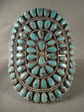 Mind Blowing Vintage Navajo Turquoise Drop Native American Jewelry Silver Bracelet Vtg Old-Nativo Arts