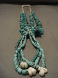 Mind Blowing Vintage Santo Domingo Very Old Turquoise Necklace-Nativo Arts