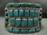 Mind Boggling Huge Vintage Navajo Native American Jewelry jewelry 'Square And Teardrop' Turquoise Bracelet-Nativo Arts