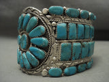 Mind Boggling Huge Vintage Navajo Native American Jewelry jewelry 'Square And Teardrop' Turquoise Bracelet-Nativo Arts