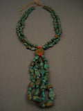Mind Boggling Vintage Navajo Native American Jewelry jewelry Green Turquoise Necklace-Nativo Arts