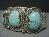 Mint Green Turquoise Vintage Navajo Sterling Silver Native American Jewelry Bracelet-Nativo Arts