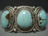 Mint Green Turquoise Vintage Navajo Sterling Silver Native American Jewelry Bracelet-Nativo Arts