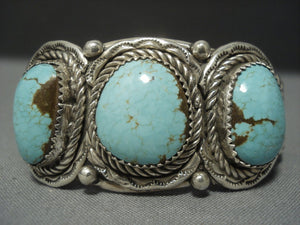 Mint Green Turquoise Vintage Navajo Sterling Silver Native American Jewelry Bracelet-Nativo Arts