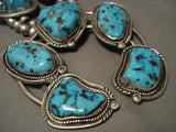 Monumental Huge And Old Vintage Navajo Squash Blossom Native American Jewelry Silver Necklace-Nativo Arts