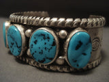 More Rare Vintage Navajo Kee Joe (d.) Turquoise Native American Jewelry Silver Bracelet Old-Nativo Arts