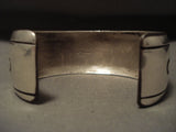 More Unique 'Hogan Love' Vintage Navajo Thomas Singer Native American Jewelry Silver Bracelet-Nativo Arts