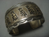 More Unique! Vintage Navajo Thomas Singer Sterling Native American Jewelry Silver Gold Dancer Bracelet-Nativo Arts