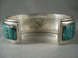 Mosaic Genius Vintage Navajo Green Turquoise Native American Jewelry Silver Bracelet-Nativo Arts