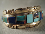 Mosaic Genius Vintage Zuni Native American Jewelry Silver Bracelet-Nativo Arts