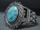Museum And Very Rare Vintage Navajo Blue Carico Lake Turquoise Native American Jewelry Silver Bracelet-Nativo Arts