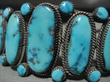Museum And Vivid 'Natural Graduating Turquoise' Native American Jewelry Silver Bracelet Old-Nativo Arts