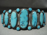 Museum And Vivid 'Natural Graduating Turquoise' Native American Jewelry Silver Bracelet Old-Nativo Arts