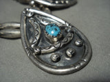 Museum **bisbee Turquoise** Vintage Navajo Native American Jewelry Silver Necklace Old-Nativo Arts