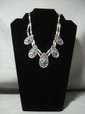 Museum **bisbee Turquoise** Vintage Navajo Native American Jewelry Silver Necklace Old-Nativo Arts