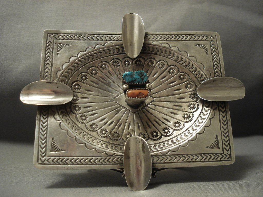 Museum Cigar Cigarette Sterling Native American Jewelry Silver Turquoise  Vintage Ashtray