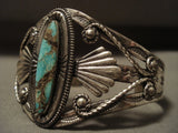 Museum Earlier 1900's Vintage Navajo Turquoise Native American Jewelry Silver Bracelet Old-Nativo Arts
