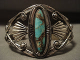 Museum Earlier 1900's Vintage Navajo Turquoise Native American Jewelry Silver Bracelet Old-Nativo Arts