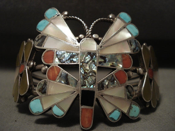 Zuni Bracelet Butterfly Sterling Silver NA Cuff Native American